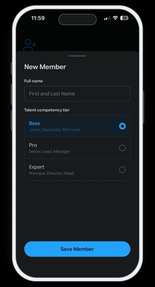 Add your people screen