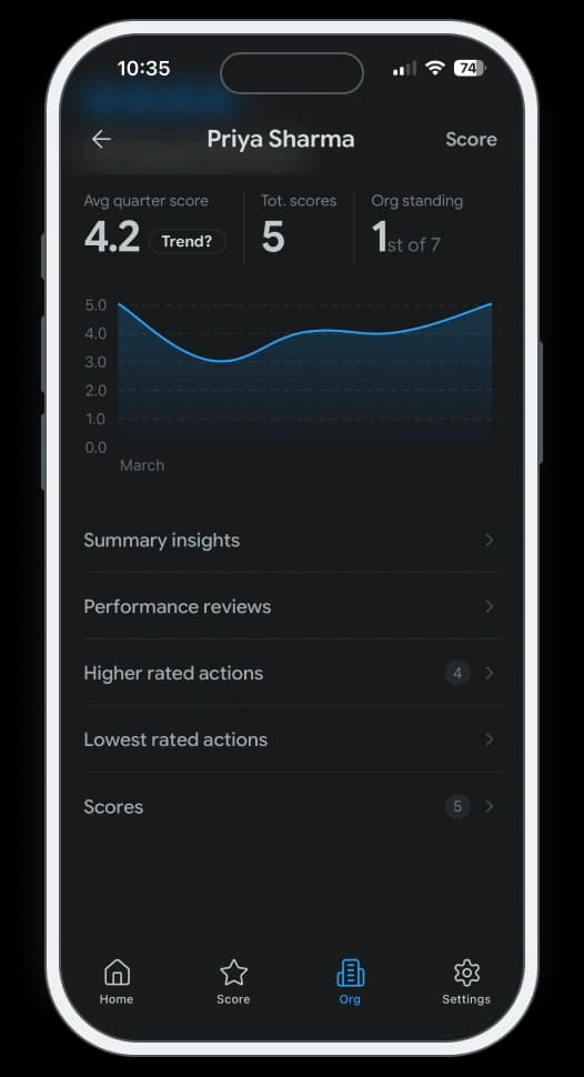 Generate formal reviews instantly. screen