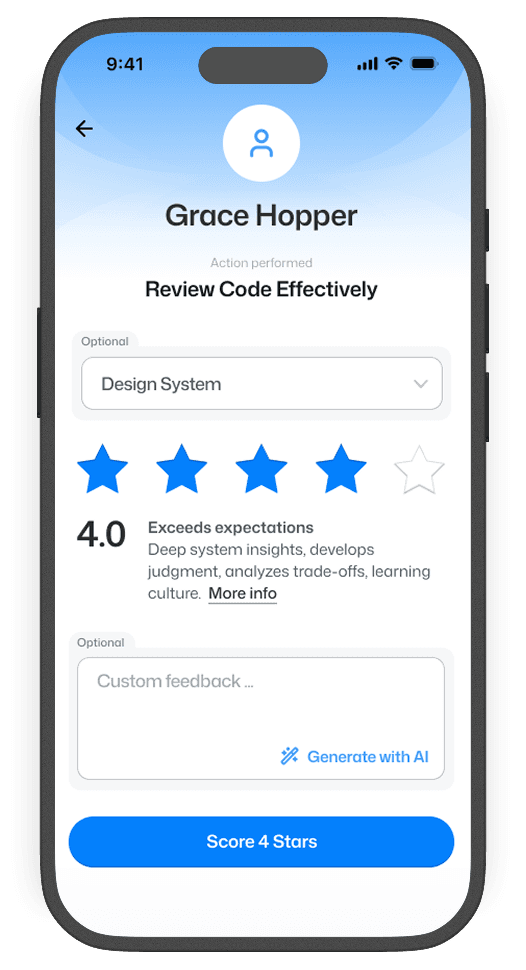 Start scoring screen